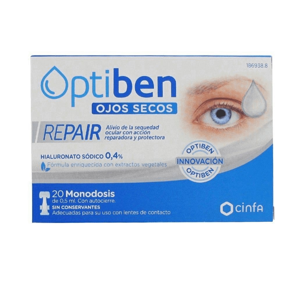 Optiben repair gel para aliviar los síntomas del ojo seco